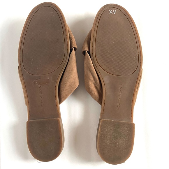 Lucky Brand Tan Suede Slide Sandals Sz 9M - Picture 4 of 5